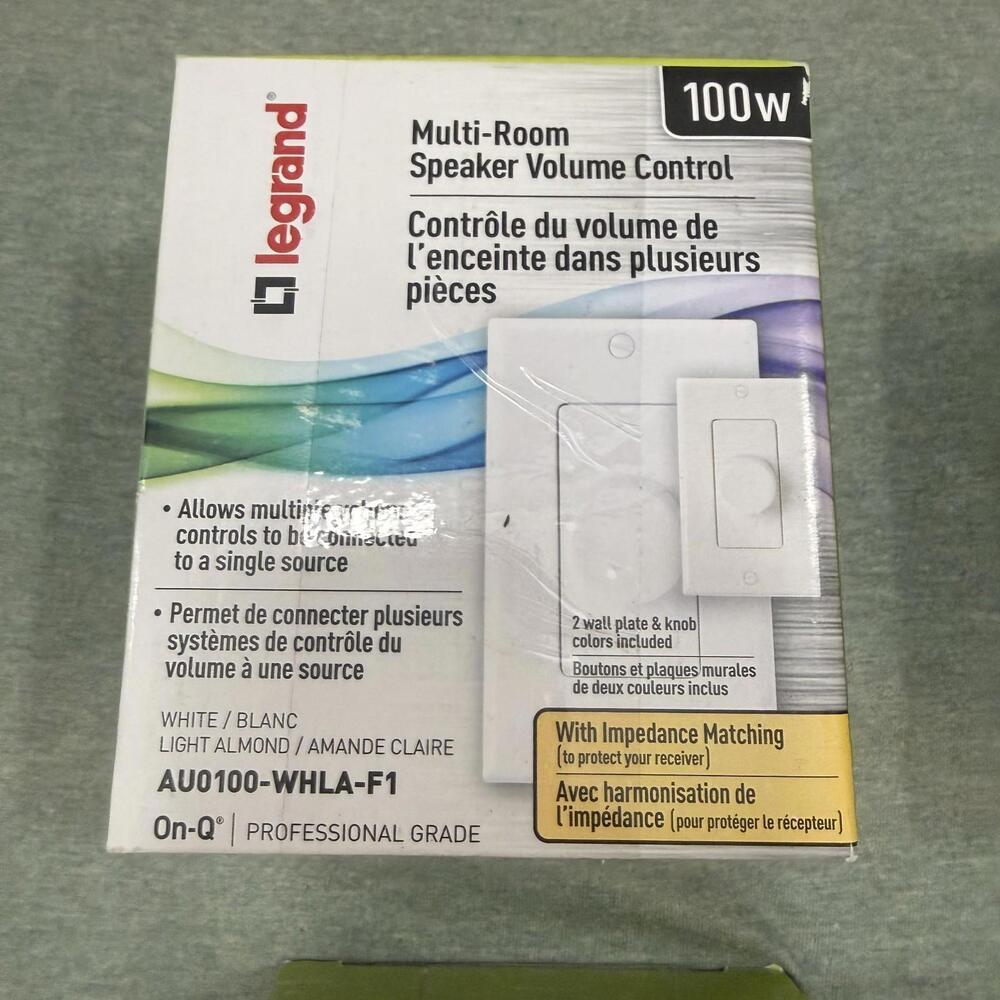 Legrand On-Q 100w Multi-Room Speaker Volume Control AU-0100-WHLA-F1